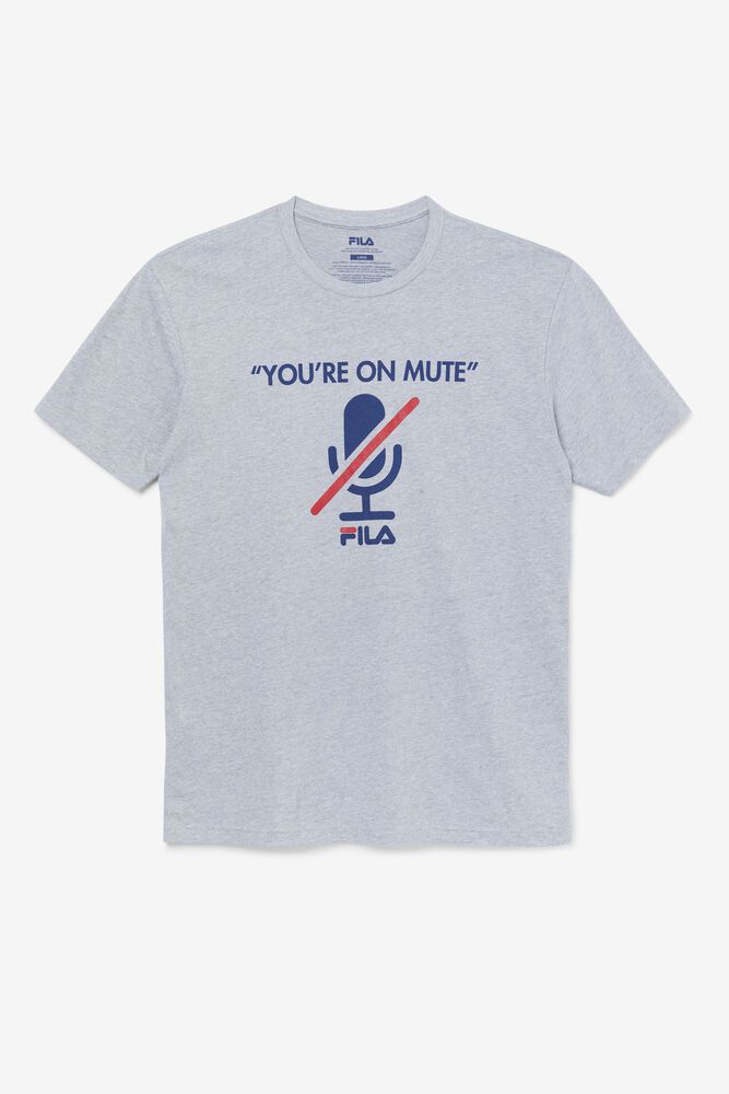 Fila T-Shirt Mens Grey - You're On Mute - Philippines 3026958-VC